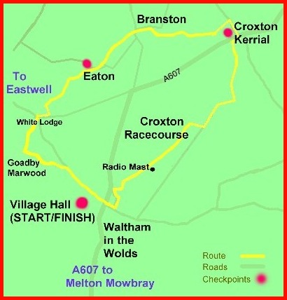 Map of the 10 mile Waltham Winder Route .